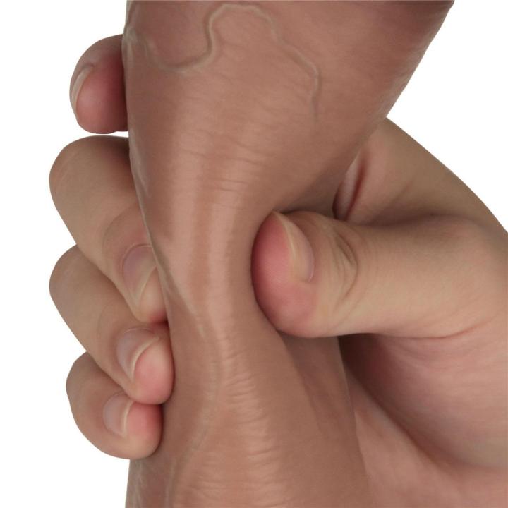 Strap-on cielisty 22,8 cm z pustym dildo i silikonowym prętem XS/S/M