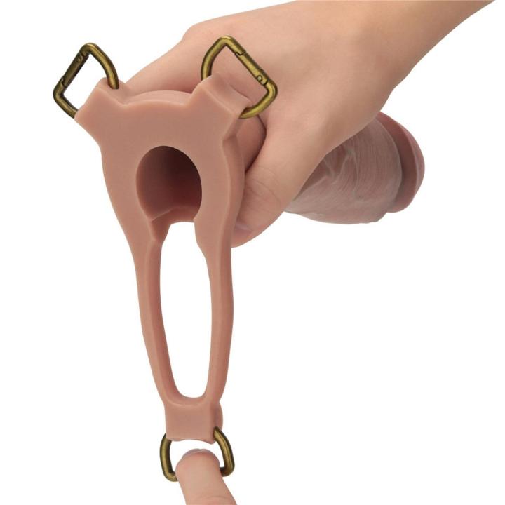 Strap-on cielisty 22,8 cm z pustym dildo i silikonowym prętem XS/S/M