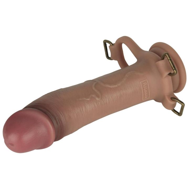Cielisty zestaw strap-on 25,4 cm z pustym dildo i silikonowym prętem
