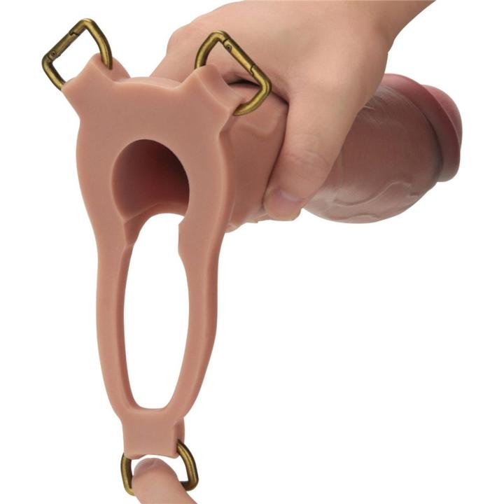 Strap-on cielisty z pustym dildo 25,4 cm i silikonowym prętem L/XL/2XL
