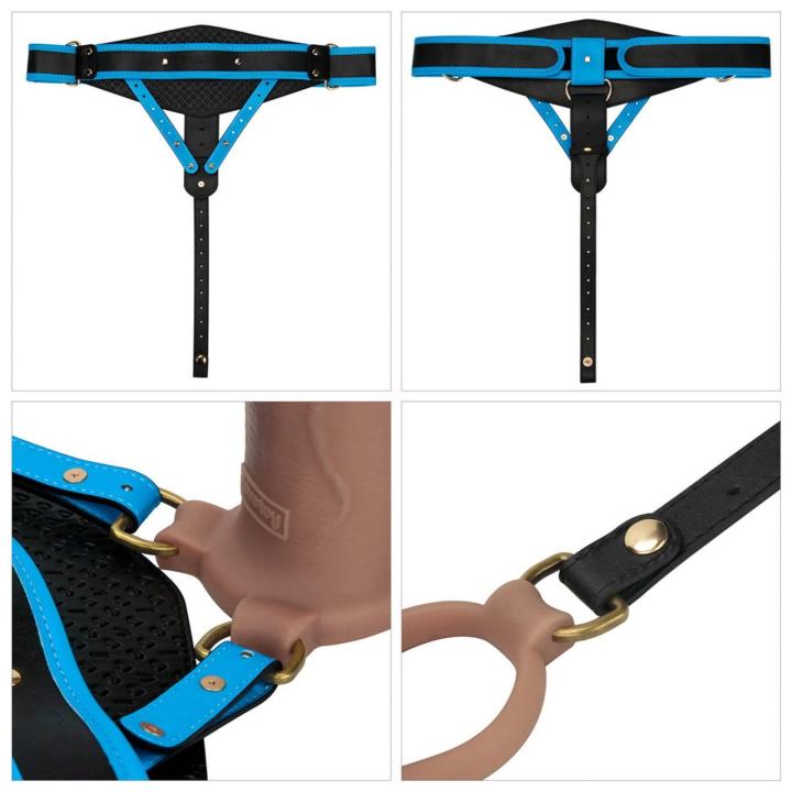 Strap-on cielisty z pustym dildo 25,4 cm i silikonowym prętem L/XL/2XL