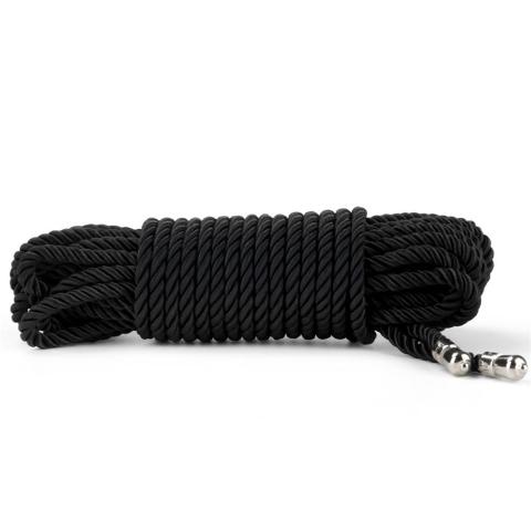 Czarna lina bondage 10 m 6 mm z jedwabistym wykończeniem