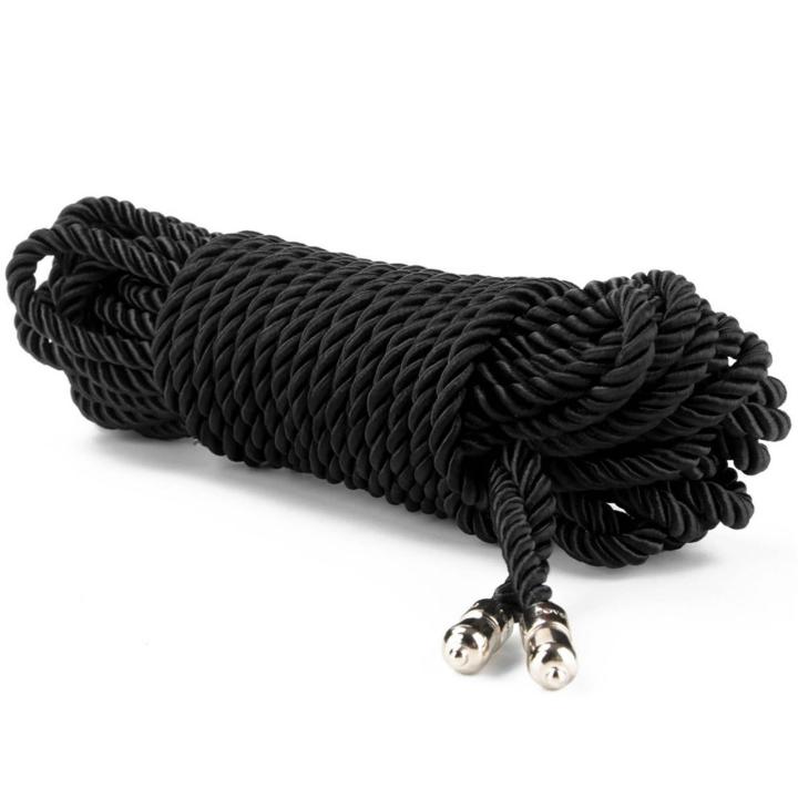 Czarna lina bondage 10 m 6 mm z jedwabistym wykończeniem