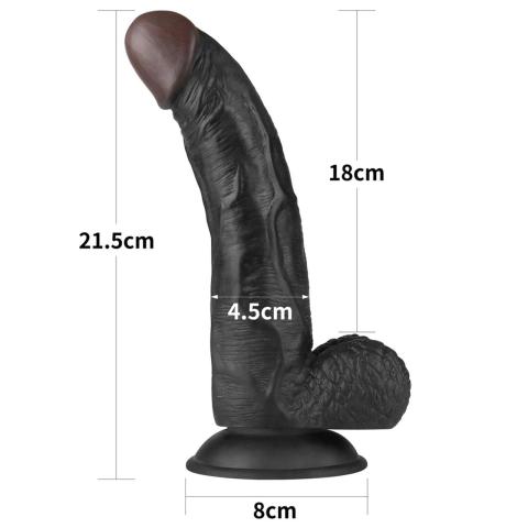 Zestaw strap-on bez wibracji czarny – realistyczne dildo 21,5 cm i uprząż regulowana