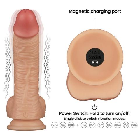 Regulowane strap on z wibracją 21,6 cm zestaw z uprzężą XS/S/M