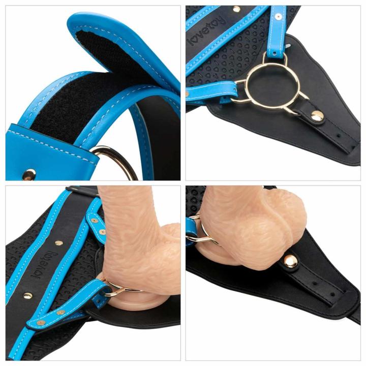 Wibrujący strap-on z uprzężą 21,6 cm L/XL/2XL - zestaw dla par