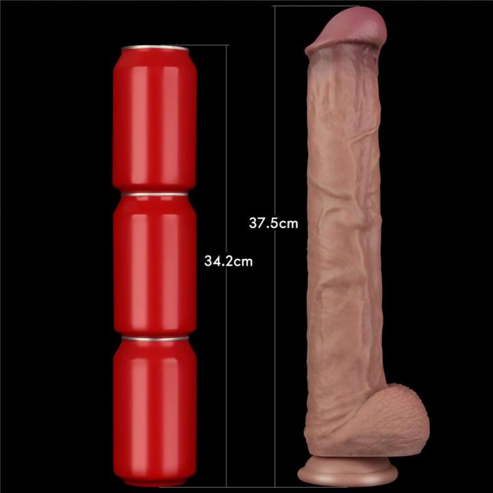 Realistyczne dildo XXL 36,8 cm cieliste z przyssawką i giętkim rdzeniem