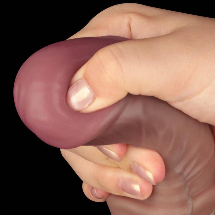 Realistyczne dildo XXL 40,6 cm z przyssawką i giętkim rdzeniem