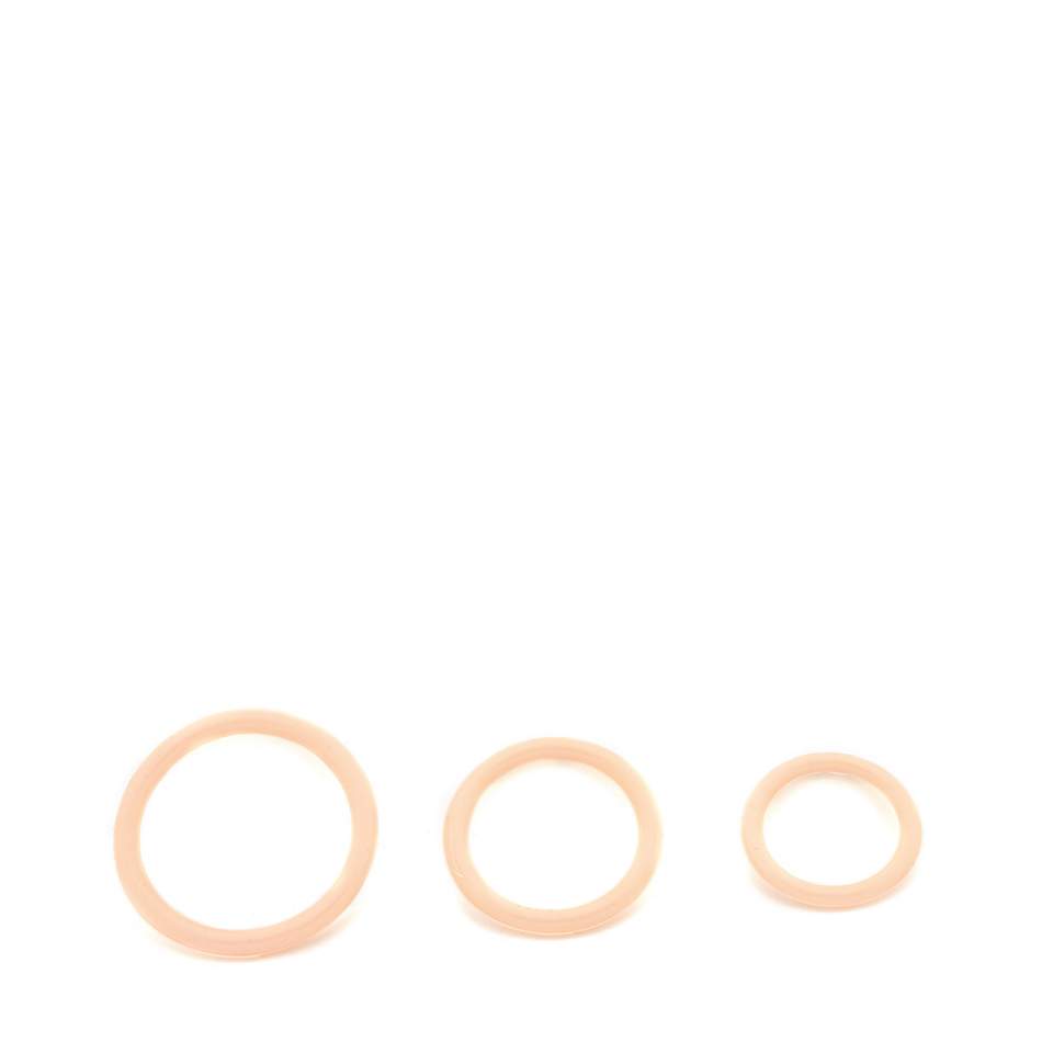Zestaw trzech cielistych pierścieni erekcyjnych – średnica do 4,5 cm