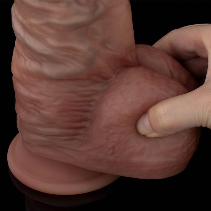 Realistyczne dildo XXL 26,7 cm z dwuwarstwowego silikonu z przyssawką