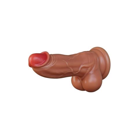 Realistyczne dildo z ruchem posuwistym i wibracjami na pilota 22,2 cm beżowe
