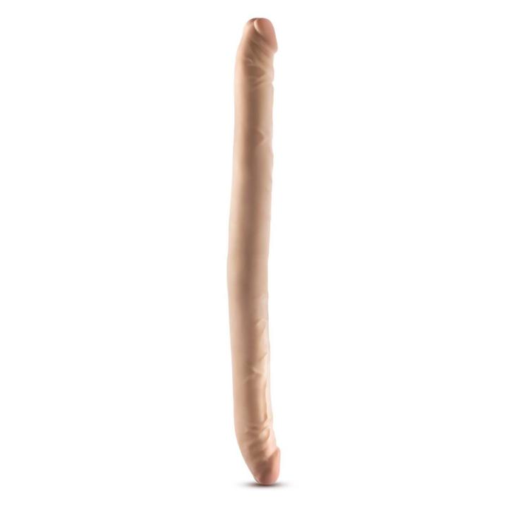 Podwójne dildo 41,9 cm z elastycznym trzonem, beżowe TPE
