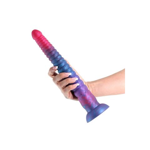 Trójkolorowe dildo silikonowe 30,6 cm – satynowo gładkie