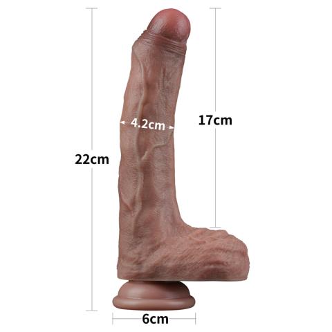 Realistyczne dildo z przyssawką 21,6 cm - podwójna warstwa silikonu