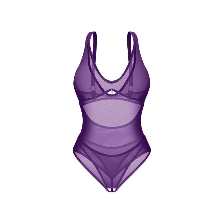 Obsessive Vibres body otwarte fioletowe– z regulacją | Loris.pl