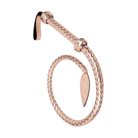 Pleciony pejcz BDSM rose gold – elastyczny bull whip do impact play