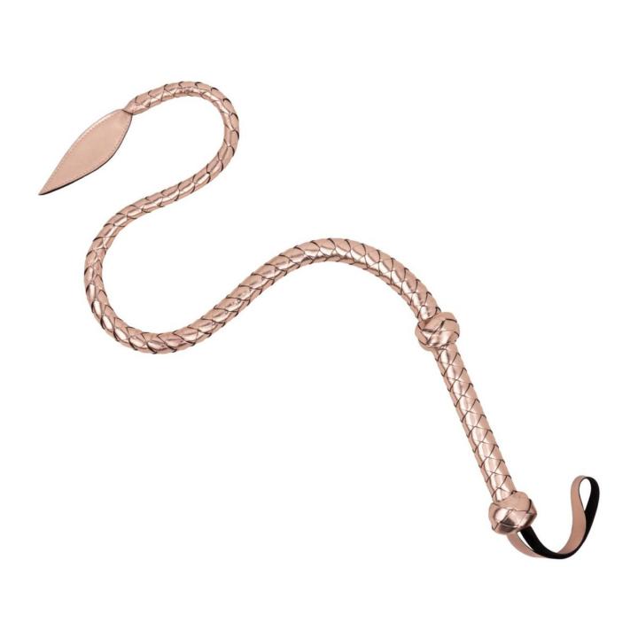 Pleciony pejcz BDSM rose gold – elastyczny bull whip do impact play