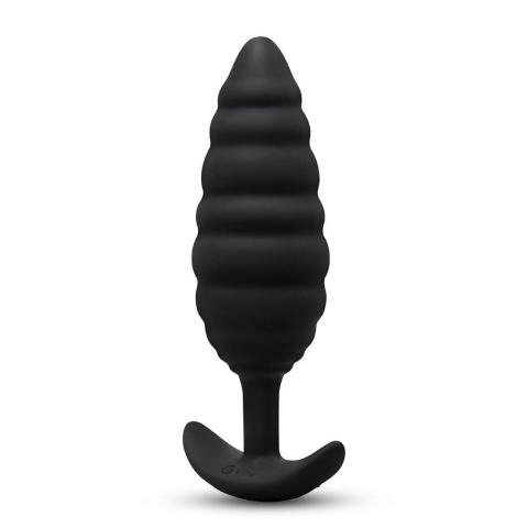 Duży wibrujący plug analny spiralny 15,4 cm czarny | 4,5 cm | IPX7
