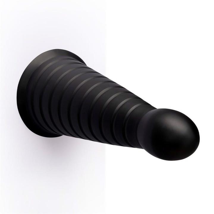 Stożkowe dildo analno-waginalne z prążkami i przyssawką 26,7 cm
