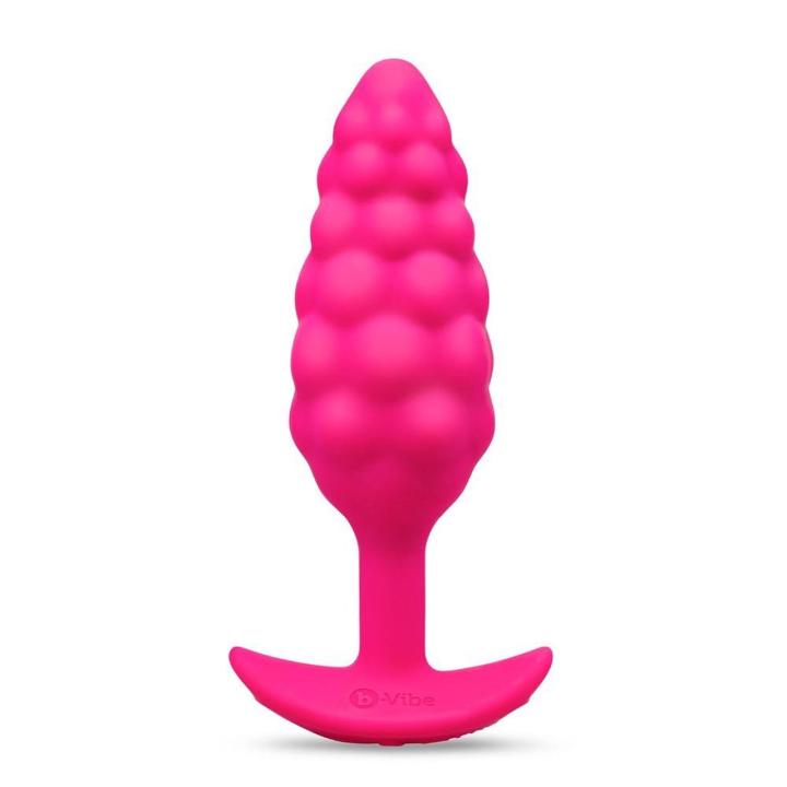 Wibrujący korek analny z wypustkami różowy 12 cm | 4 prędkości, IPX7, USB