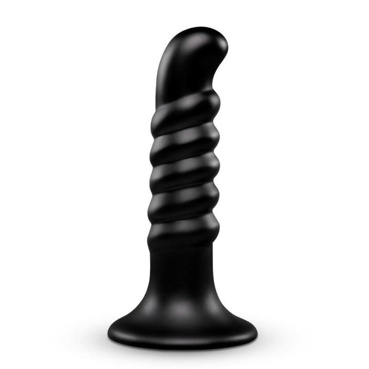Zakrzywione dildo analne z prążkami i przyssawką 24 cm