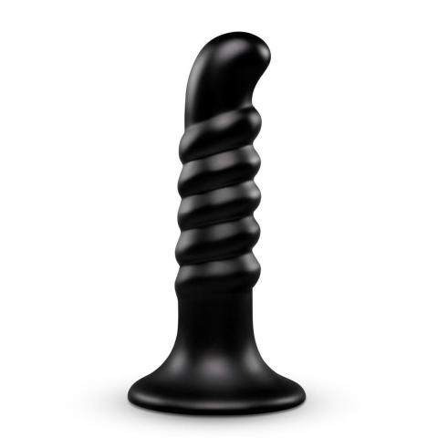 Zakrzywione dildo analne z prążkami i przyssawką 24 cm