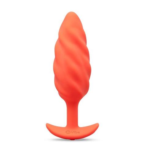 Wibrujący korek analny z teksturą 13,4 cm pomarańczowy | 4 prędkości i 6 trybów