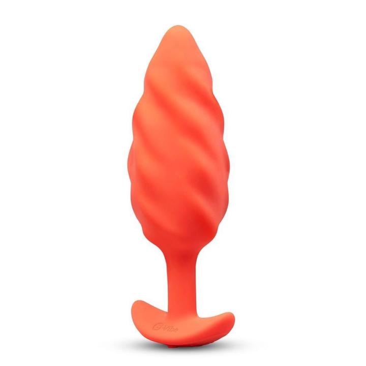 Wibrujący korek analny z teksturą 13,4 cm pomarańczowy | 4 prędkości i 6 trybów