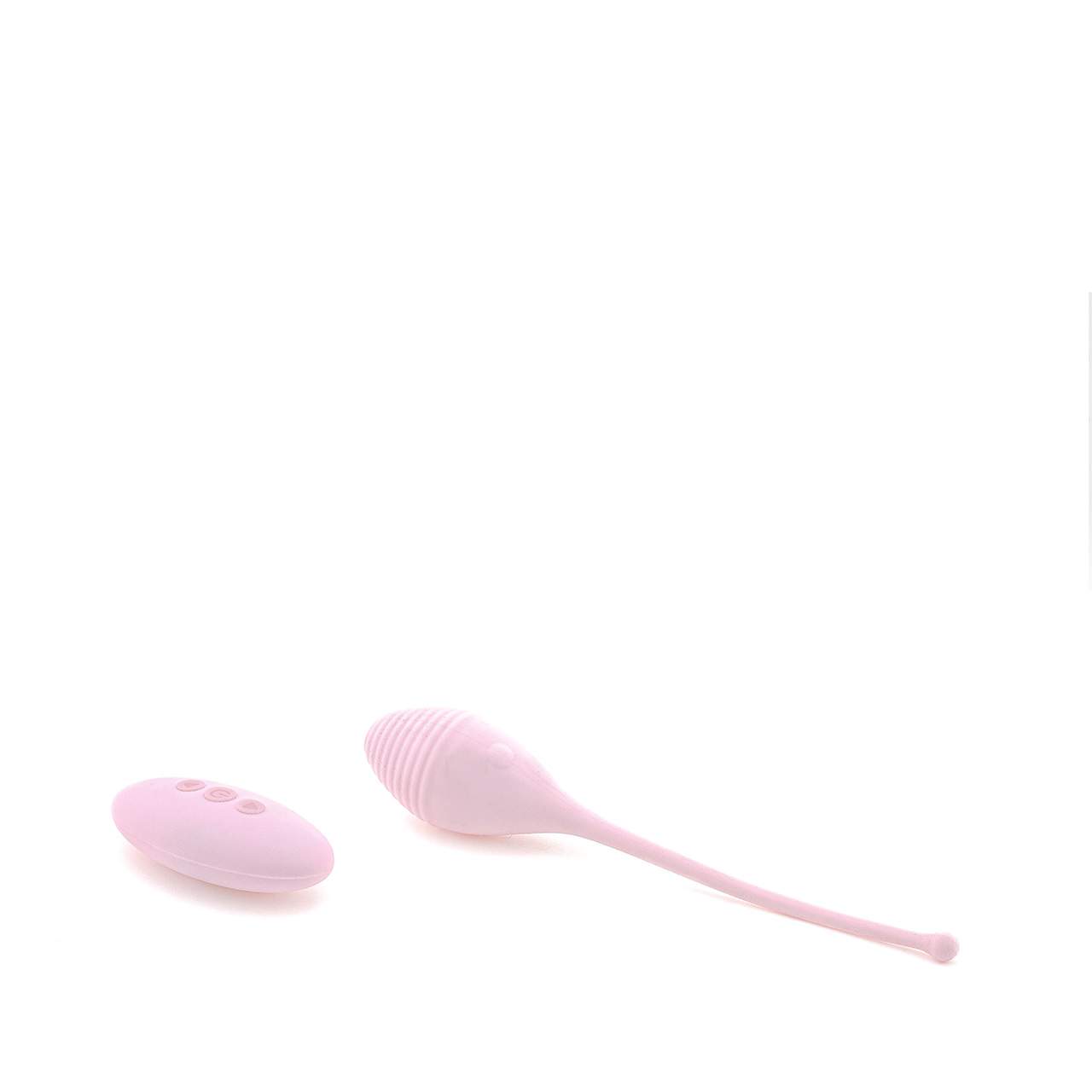 Różowe silikonowe jajko wibrujące z prążkowaniem