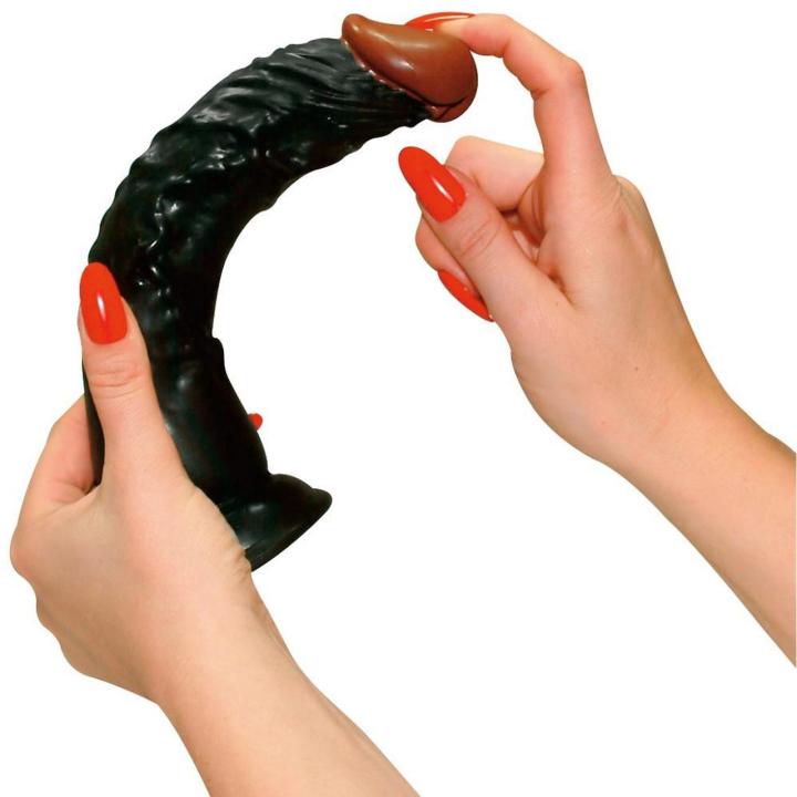 Realistyczne dildo z przyssawką 23 cm wygięte do punktu g