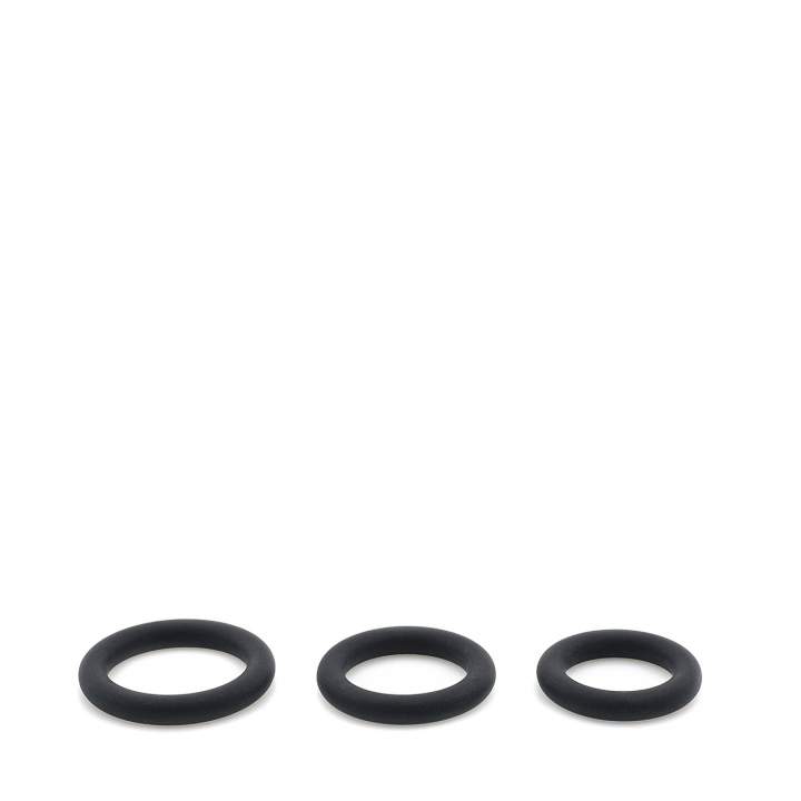 Czarne silikonowe pierścienie erekcyjne – 3 cm, 3,5 cm i 4 cm