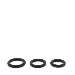 Czarne silikonowe pierścienie erekcyjne - 3 cm, 3,5 cm i 4 cm