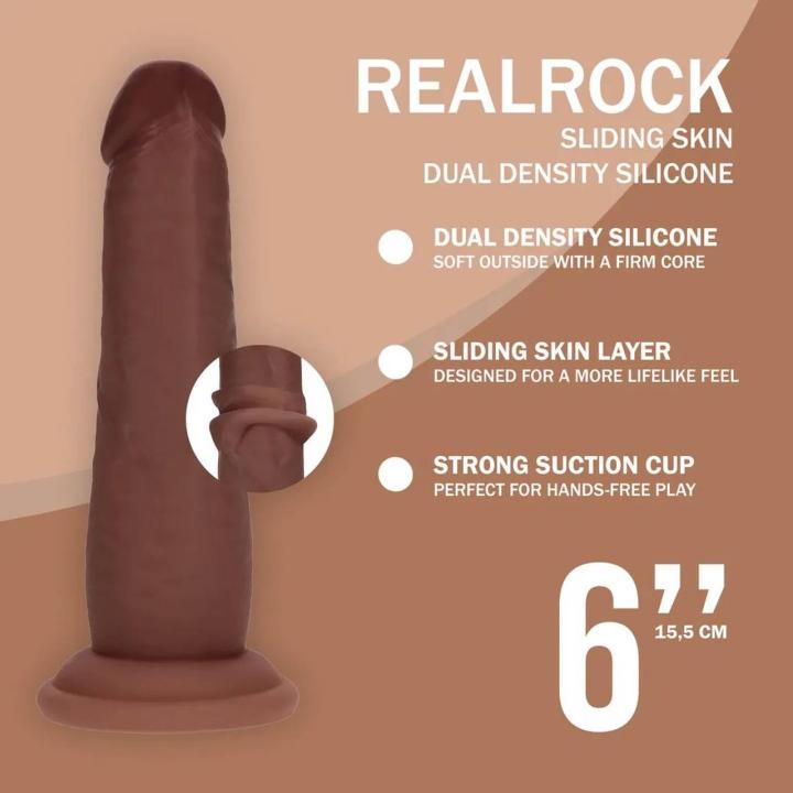 Realistyczne dildo dual density 15,5 cm z ruchomą powłoką silikonową