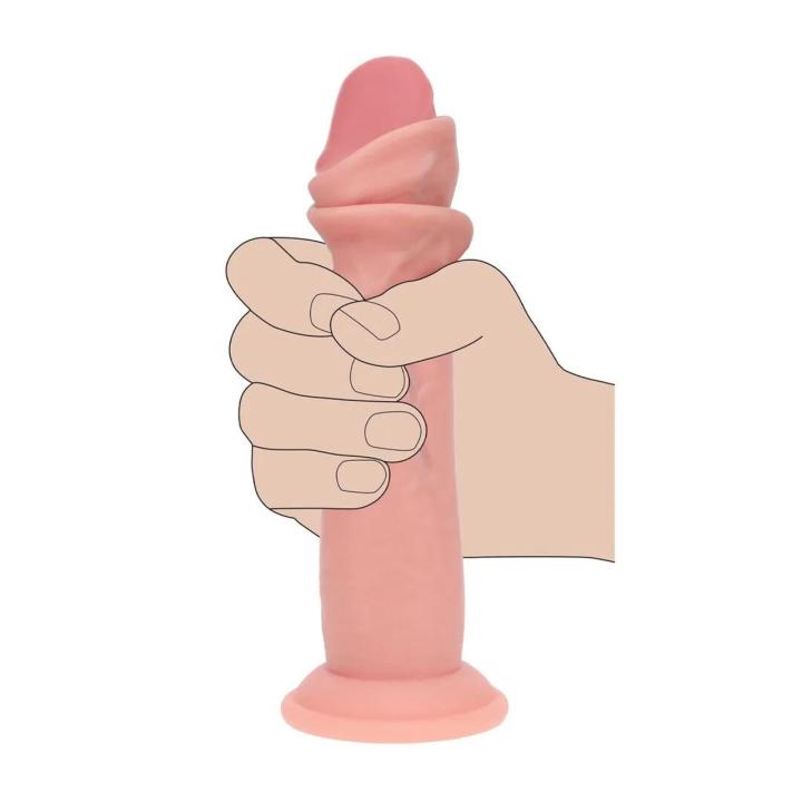 Realistyczne dildo dual density 15,5 cm z ruchomą warstwą silikonu