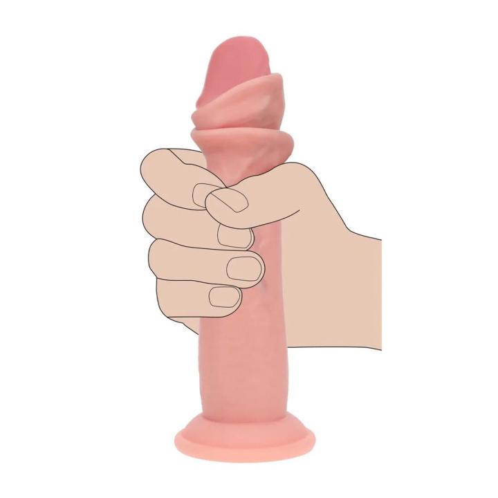 Realistyczne dildo dwuwarstwowe z silikonu 20,5 cm cieliste
