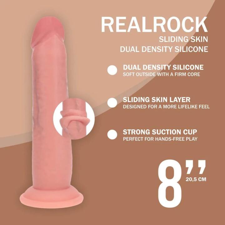 Realistyczne dildo dwuwarstwowe z silikonu 20,5 cm cieliste
