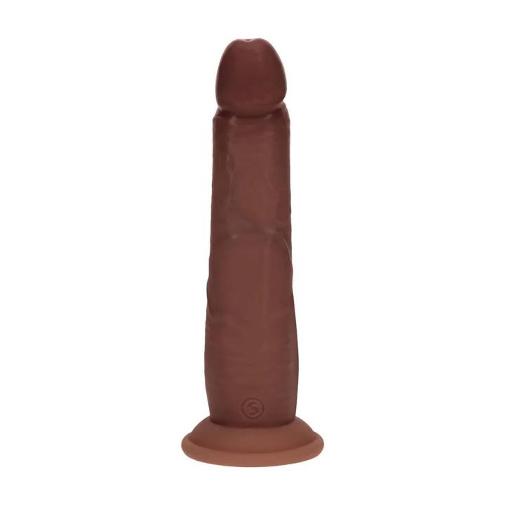 Realistyczne dildo dwuwarstwowe 20,5 cm brązowe – silikon bez ftalanów
