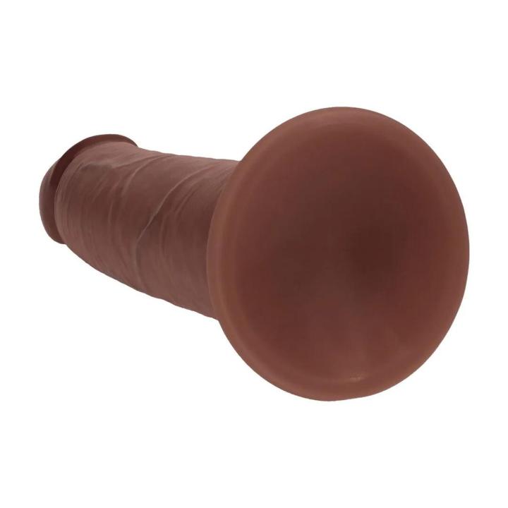 Realistyczne dildo dwuwarstwowe 20,5 cm brązowe – silikon bez ftalanów