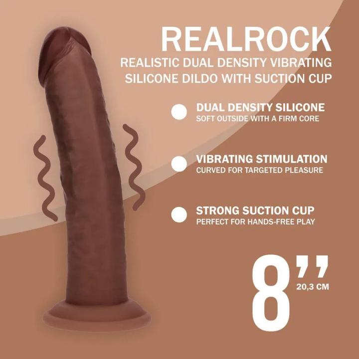 Realistyczne wibrujące dildo z przyssawką 20,3 cm – dual density silikon
