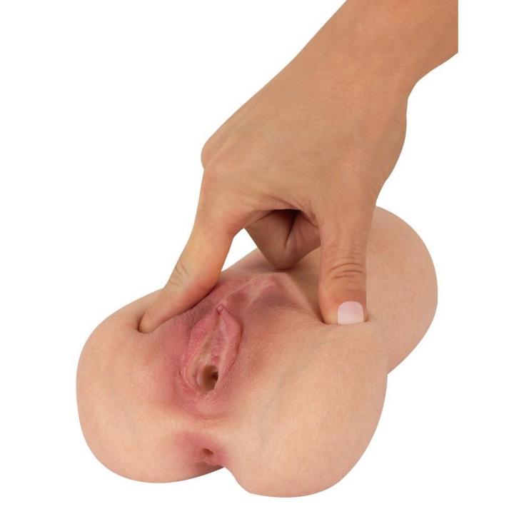 Realistyczny masturbator wagina i odbyt 17,5 cm z efektem ssania