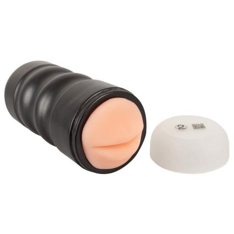 Masturbator oralny z pokrywką i wyjmowaną tuleją 16,8 cm