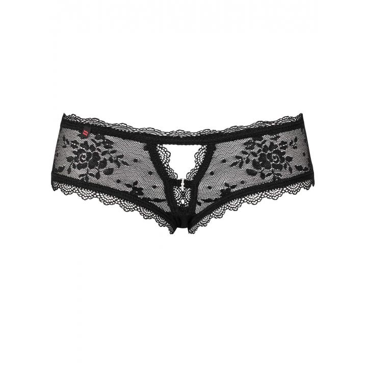 Czarne szorty Obsessive Behindy z transparentnej koronki
