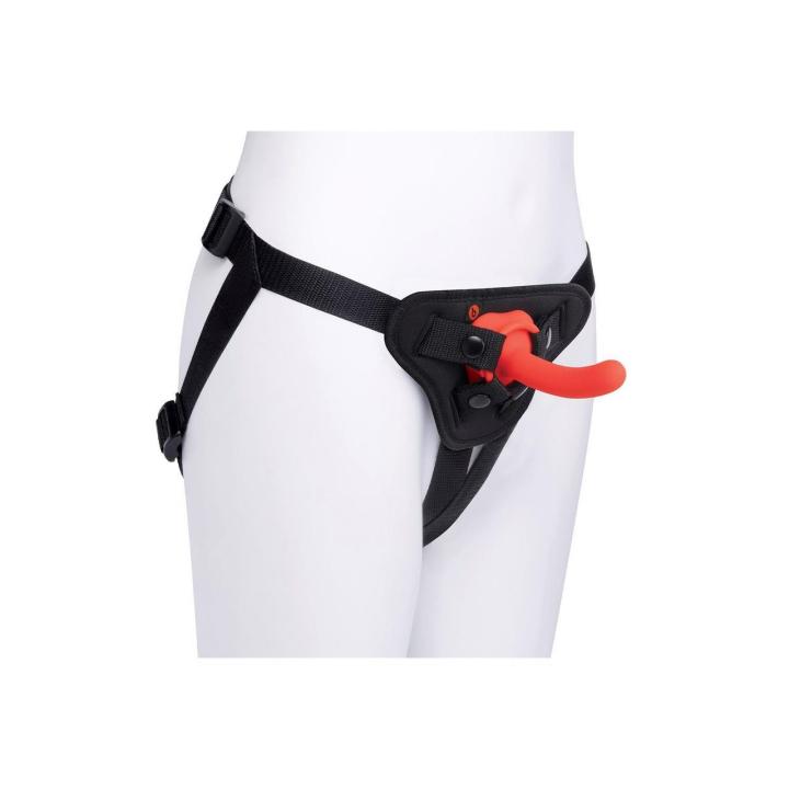 Zestaw strap-on dla początkujących z silikonowym dildo 10,5 cm i 3 O-ringami
