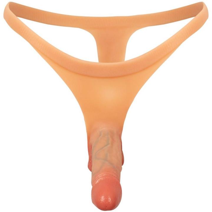 Podwójne dildo ze stringami strap-on bez wibracji z silikonem