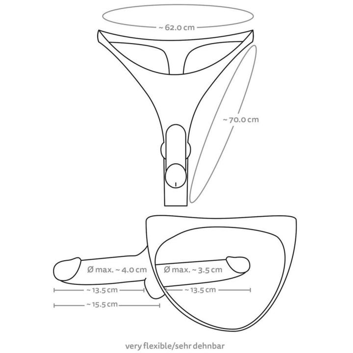 Podwójne dildo ze stringami strap-on bez wibracji z silikonem