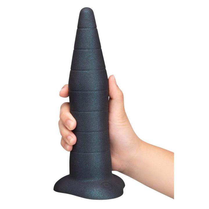 Silikonowy stożek do treningu analnego 22,9 cm z prążkami wodoodporny