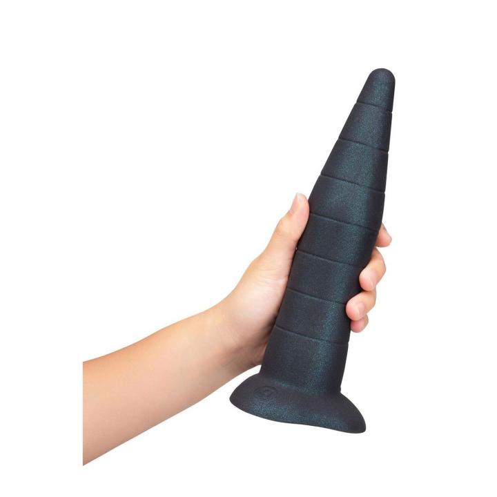 Silikonowy stożek do treningu analnego 22,9 cm z prążkami wodoodporny
