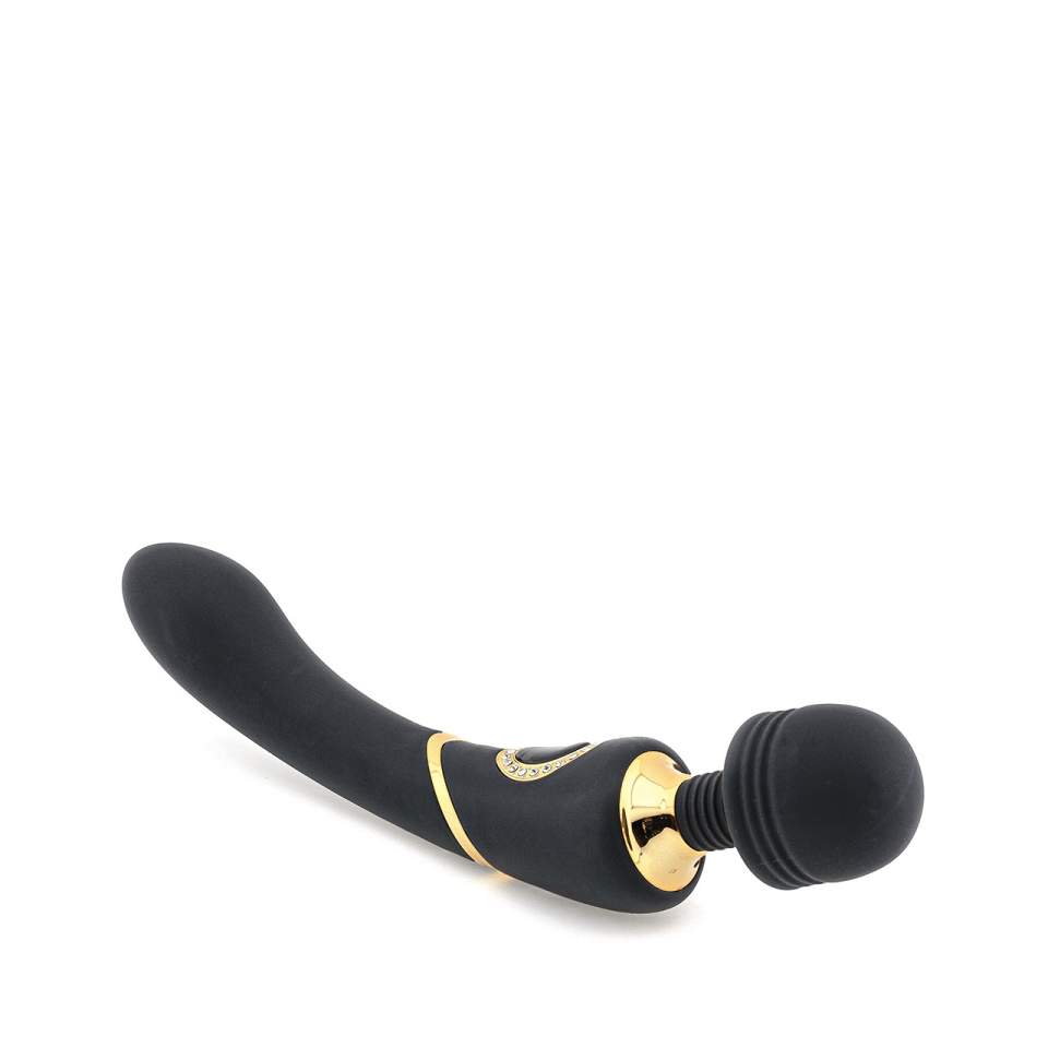 Czarny silikonowy masażer łechtaczki ładowany przez USB - 10 funkcji wibracji