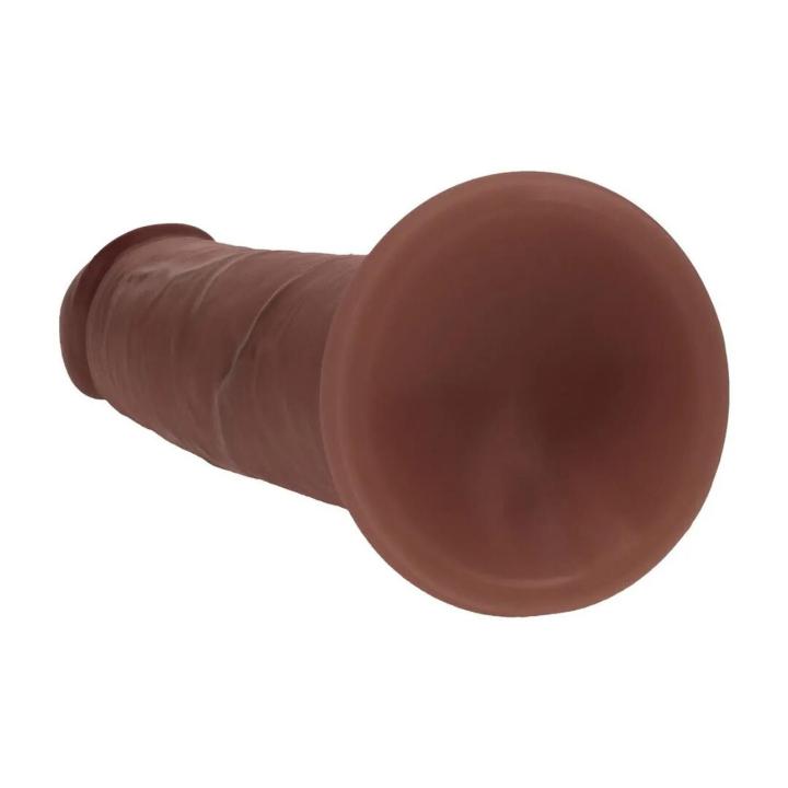 Realistyczne dildo z ruchomą skórką 18,5 cm dual density brązowe