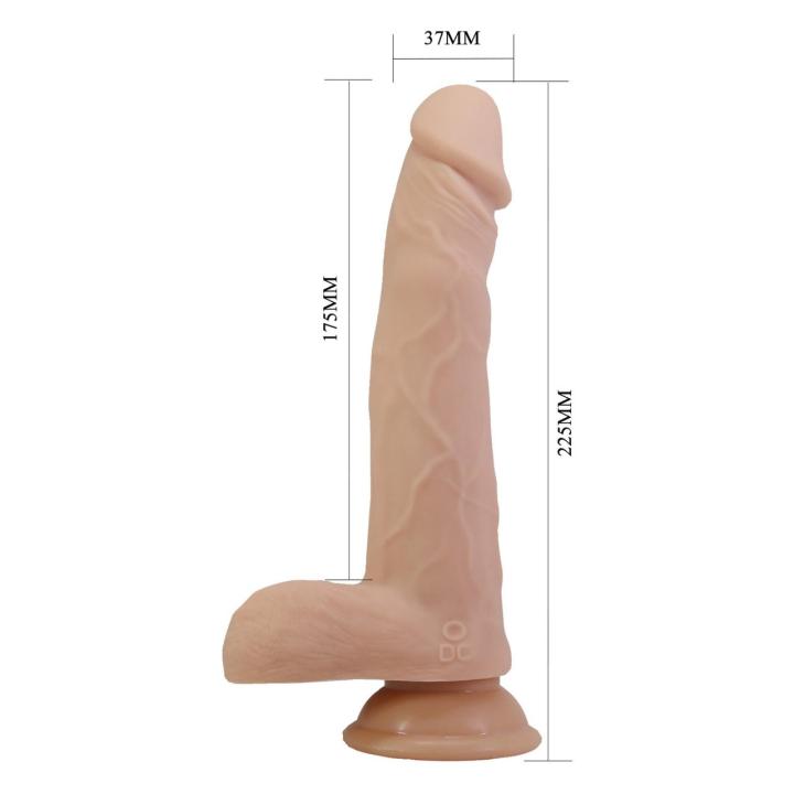 Realistyczne dildo 22,5 cm z posuwem, rotacją i wibracjami